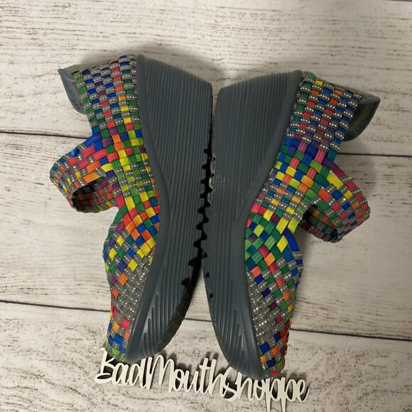 St. John's Bay Elastic Slip On Platform Mary Jane Shoes in Rainbow - Picture 8 of 10
